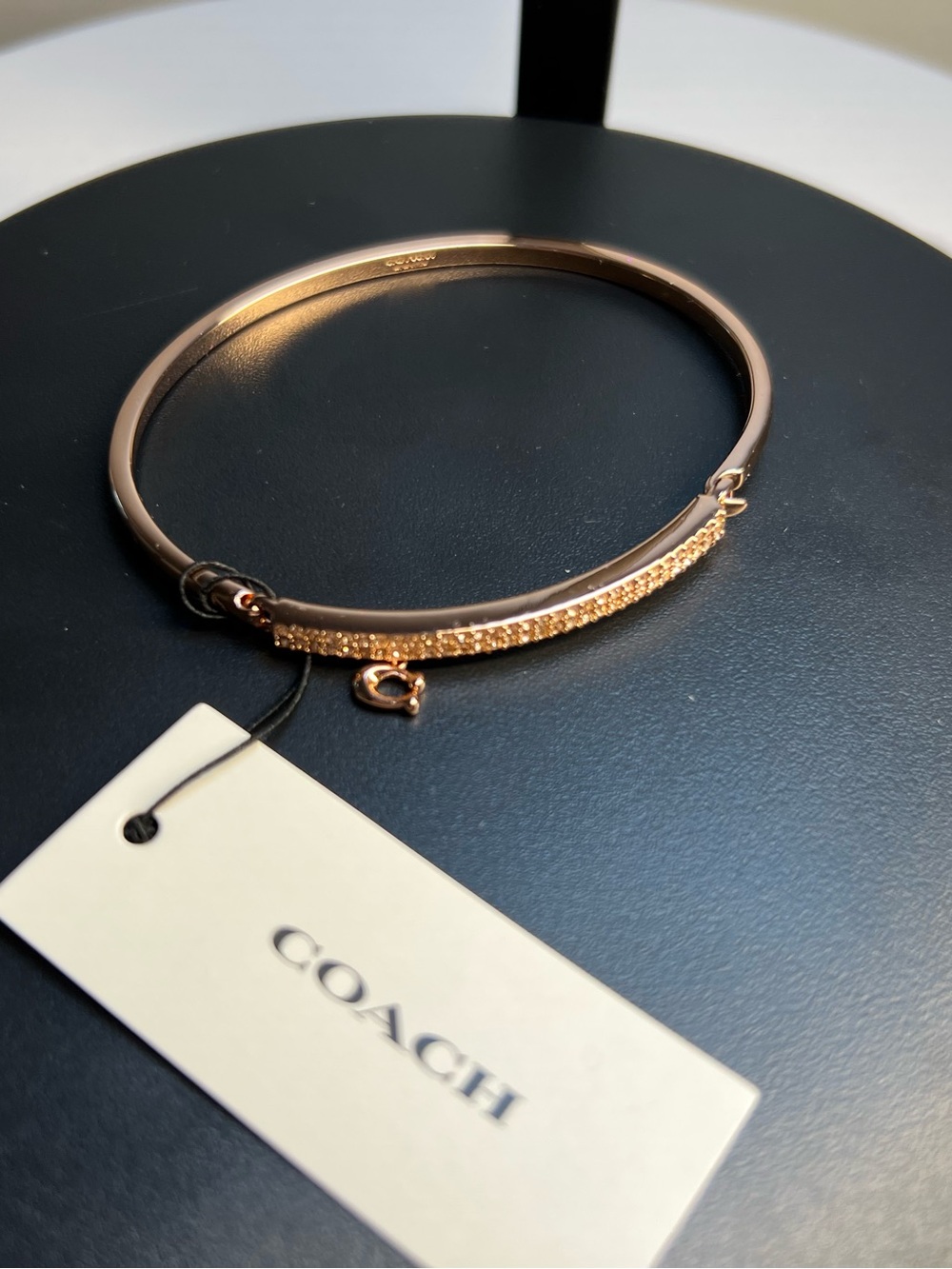 Coach Rose Gold-Tone Hinged Bangle Bracelet  NWT